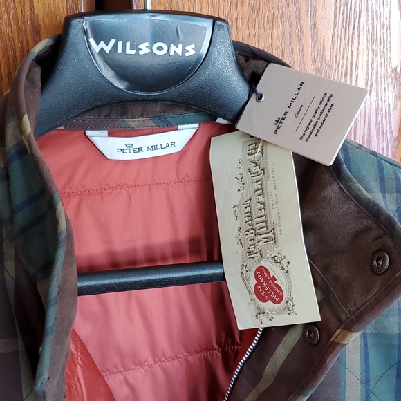 Peter Millar Crown men's Large full-zip waxed tartan vest - Picture 2 of 8